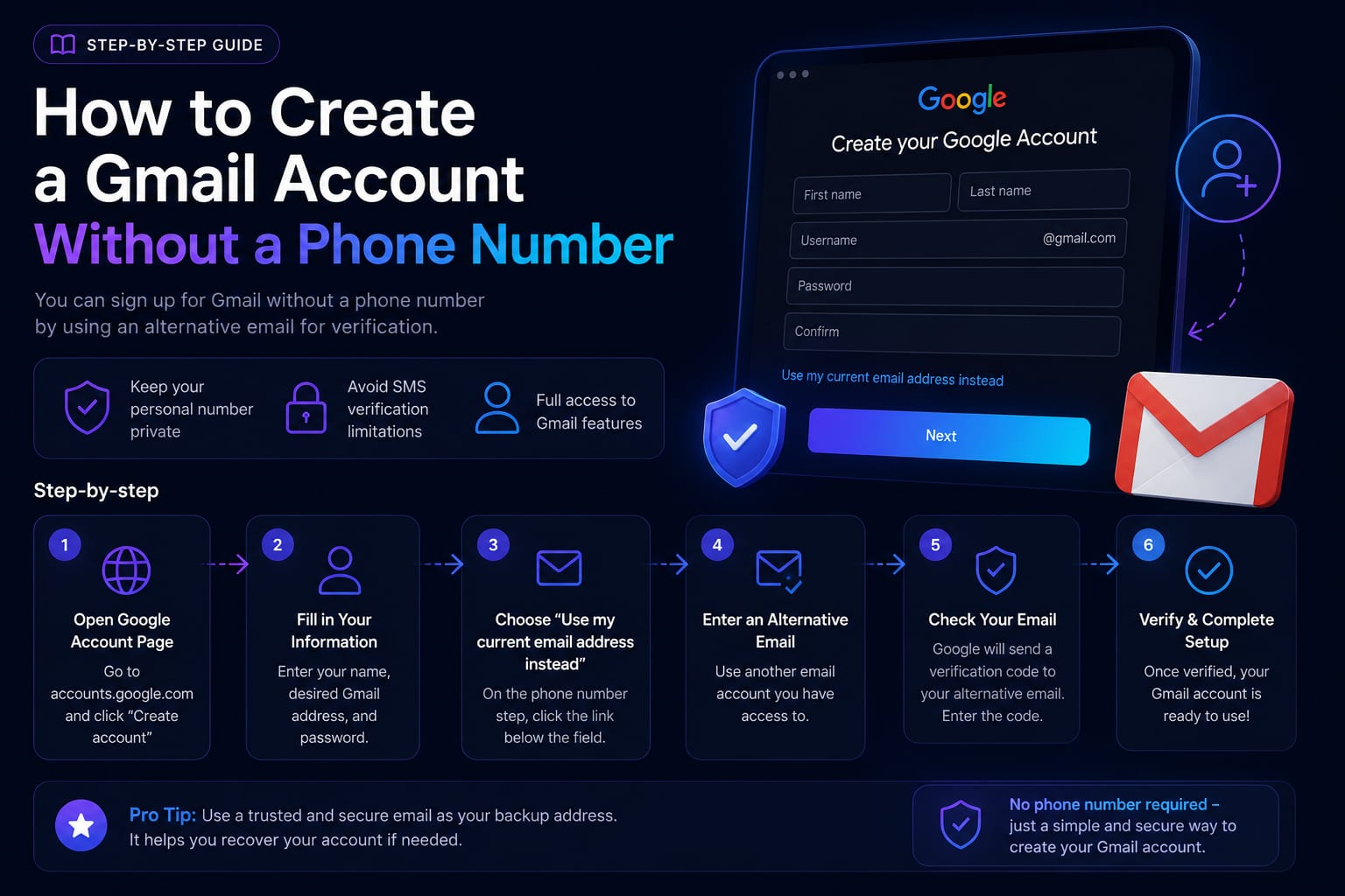 How to create a Gmail account without a phone number: is it possible?