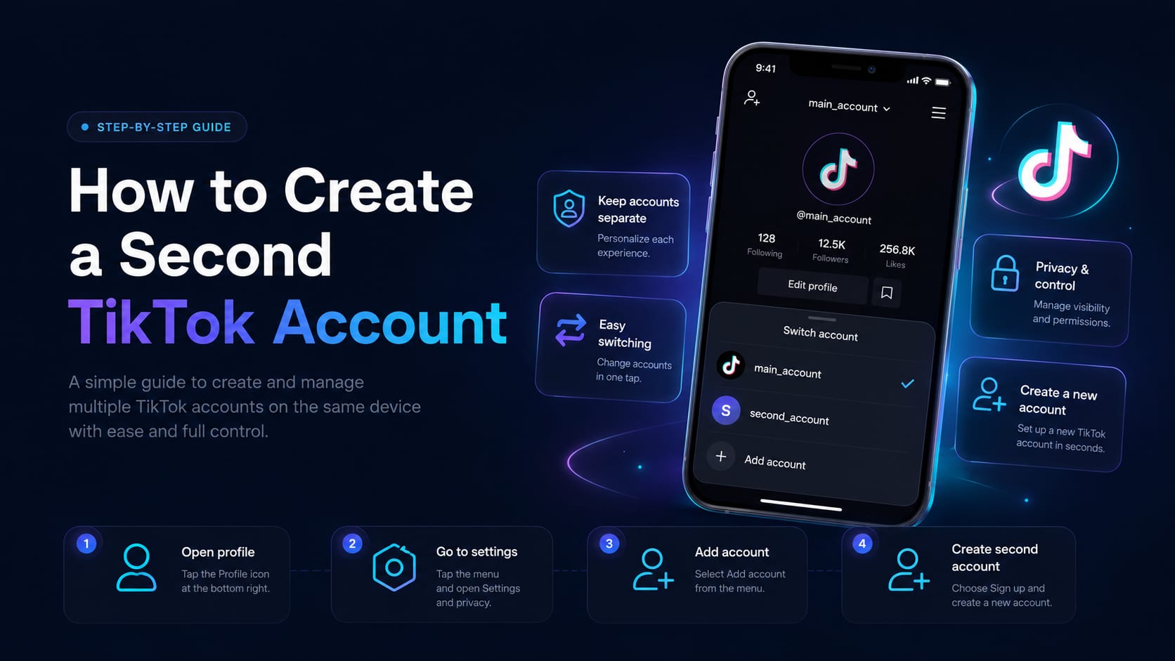 How to create a second TikTok account with a separate phone number
