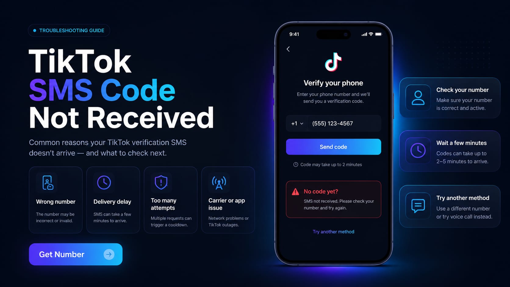 TikTok SMS code not received: what could be the problem?